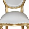 Casa Padrino Luxus Barock Esszimmer Set Medaillon Weiß / Gold 50 x 52 x H. 99 cm - 6 handgefertigte Esszimmerstühle - Barock Esszimmermöbel