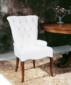 Casa Padrino Luxus Barock Esszimmer Stuhl mit Armlehnen Weiß / Dunkelbraun - Handgefertigter Barockstil Stuhl - Barock Esszimmer Möbel - Luxus Qualität - Made in Italy