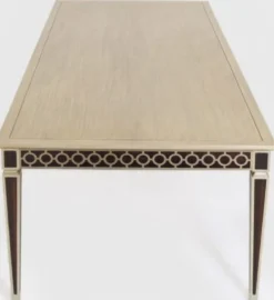 Casa Padrino Luxus Barock Esstisch Schwarz / Silber 240 x 110 x H. 78 cm - Massivholz Küchentisch - Esszimmertisch - Esszimmer Möbel im Barockstil