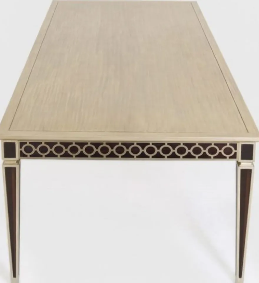 Casa Padrino Luxus Barock Esstisch Schwarz / Silber 240 x 110 x H. 78 cm - Massivholz Küchentisch - Esszimmertisch - Esszimmer Möbel im Barockstil