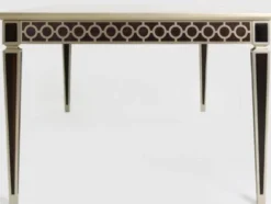 Casa Padrino Luxus Barock Esstisch Schwarz / Silber 240 x 110 x H. 78 cm - Massivholz Küchentisch - Esszimmertisch - Esszimmer Möbel im Barockstil