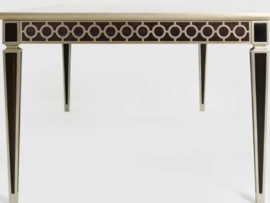 Casa Padrino Luxus Barock Esstisch Schwarz / Silber 240 x 110 x H. 78 cm - Massivholz Küchentisch - Esszimmertisch - Esszimmer Möbel im Barockstil
