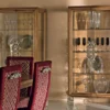 Casa Padrino Luxus Barock Esszimmer Set Braun / Bordeauxrot / Antik Silber - 1 Barock Esstisch & 6 Barock Esszimmerstühle - Luxus Esszimmer Möbel im Barockstil - Luxus Qualität - Made in Italy