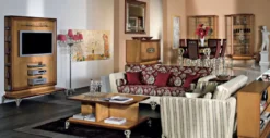Casa Padrino Luxus Barock Esszimmer Set Braun / Bordeauxrot / Antik Silber - 1 Barock Esstisch & 6 Barock Esszimmerstühle - Luxus Esszimmer Möbel im Barockstil - Luxus Qualität - Made in Italy