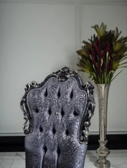 Casa Padrino Luxus Barock Esszimmerstuhl Set Blau / Gold - Handgefertigtes Küchen Stühle 6er Set - Barock Esszimmer Möbel - Edel & Prunkvoll