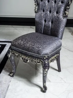 Casa Padrino Luxus Barock Esszimmerstuhl Set Blau / Gold - Handgefertigtes Küchen Stühle 6er Set - Barock Esszimmer Möbel - Edel & Prunkvoll