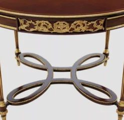 Casa Padrino Luxus Barock Esstisch Dunkelbraun / Braun / Antik Gold - Runder Barockstil Massivholz Küchentisch - Luxus Esszimmer Möbel im Barockstil - Barock Esszimmer Möbel