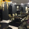 Casa Padrino Luxus Barock Esstisch Schwarz / Gold - Prunkvoller Barockstil Küchentisch - Luxus Esszimmer Möbel im Barockstil - Prunkvolle Barock Esszimmer Möbel