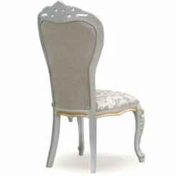 Casa Padrino Luxus Barock Esszimmer Set Grau / Silber / Gold - 1 Esstisch & 8 Stühle
