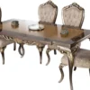 Casa Padrino Luxus Barock Esszimmer Set Braun / Grau / Dunkelgrau / Gold - 1 Barock Esstisch & 6 Barock Esszimmerstühle - Esszimmer Möbel im Barockstil - Edel & Prunkvoll