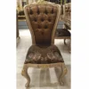 Casa Padrino Luxus Barock Esszimmer Stuhl Schwarz / Grau / Gold H. 113 cm - Barock Esszimmer Möbel