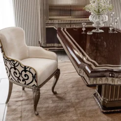 Casa Padrino Luxus Barock Esstisch Dunkelbraun / Grau 250 cm