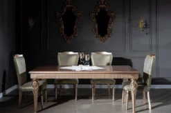 Casa Padrino Luxus Barock Esszimmer Stuhl Set Grün / Silber / Kupfer / Gold 55 x 55 x H. 102 cm - Küchen Stühle 6er Set - Esszimmer Möbel im Barockstil