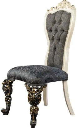 Casa Padrino Luxus Barock Esszimmer Stuhl 6er Set Blau / Weiß / Gold - Prunkvolle Barockstil Küchen Stühle - Luxus Esszimmer Möbel im Barockstil - Barock Esszimmer Möbel - Barockstil Möbel