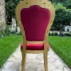 Casa Padrino Luxus Barock Esszimmer Stuhl Bordeauxrot / Gold - Handgefertigter Antik Stil Stuhl mit edlem Samtstoff - Prunkvolle Esszimmer Möbel im Barockstil