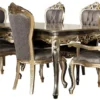 Casa Padrino Luxus Barock Esszimmer Stuhl 8er Set Lila / Antik Gold / Schwarz - Handgefertigte Barockstil Küchen Stühle - Luxus Barockstil Esszimmer Möbel - Barock Esszimmer Möbel