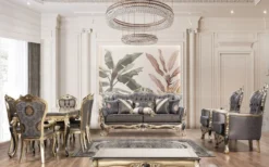 Casa Padrino Luxus Barock Esszimmer Stuhl 8er Set Lila / Antik Gold / Schwarz - Handgefertigte Barockstil Küchen Stühle - Luxus Barockstil Esszimmer Möbel - Barock Esszimmer Möbel
