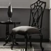 Casa Padrino Luxus Barock Esszimmer Stuhl Grau / Schwarz H. 116 cm - Barock Esszimmer Möbel