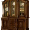 Casa Padrino Luxus Barock Esszimmerschrank Dunkelbraun - Prunkvoller Massivholz Schrank mit 5 Türen und 5 Schubladen - Barock Esszimmer Möbel - Edel & Prunkvoll