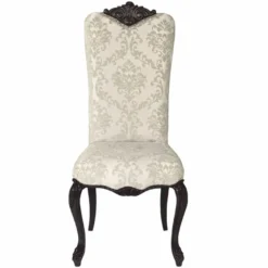 Casa Padrino Luxus Barock Esszimmer Stuhl 4er Set Hellgrau / Schwarz - Barockstil Möbel