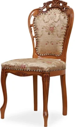 Casa Padrino Luxus Barock Esszimmer Stuhl mit elegantem Muster Gold / Mehrfarbig / Braun - Barockstil Küchen Stuhl - Prunkvolle Luxus Esszimmer Möbel im Barockstil - Barock Möbel