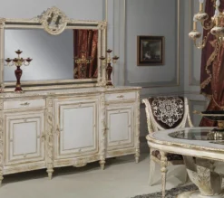 Casa Padrino Luxus Barock Esszimmer Stuhl Set Lila / Silber / Weiß / Gold 62 x 74 x H. 103 cm - Prunkvolles Küchen Stühle 4er Set - Hotel Restaurant Schloss Möbel - Luxus Qualität - Made in Italy