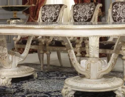 Casa Padrino Luxus Barock Esszimmer Stuhl Set Lila / Silber / Weiß / Gold 62 x 74 x H. 103 cm - Prunkvolles Küchen Stühle 4er Set - Hotel Restaurant Schloss Möbel - Luxus Qualität - Made in Italy