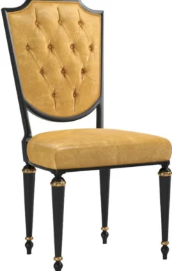 Casa Padrino Luxus Barock Esszimmer Stuhl Set Gold / Schwarz / Antik Gold 50 x 50 x H. 105 cm - Edle Küchen Stühle mit hochwertigem Leder - Barock Stühle 6er Set - Esszimmer Möbel