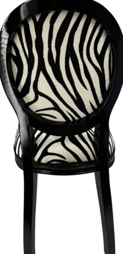 Casa Padrino Luxus Barock Esszimmer Stuhl Zebra / Schwarz - Handgefertigter Antik Stil Stuhl mit edlem Samtstoff - Esszimmer Möbel im Barockstil - Barock Möbel - Barock Einrichtung