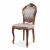 Casa Padrino Luxus Barock Esszimmer Stuhl 4er Set mit Muster Grau / Braun H. 102 cm