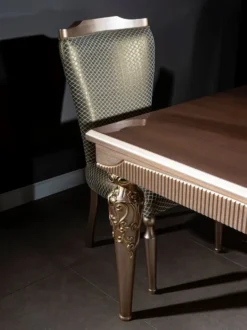 Casa Padrino Luxus Barock Esstisch Braun / Silber / Kupfer / Gold 202 x 102 x H. 79 cm - Massivholz Küchentisch - Esszimmertisch - Esszimmer Möbel im Barockstil