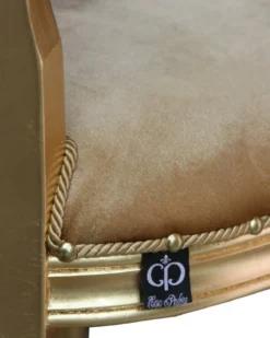 Casa Padrino Luxus Barock Esszimmer Set Medaillon Gold / Gold 58 x 54 x H. 103 cm - 6 handgefertigte Esszimmerstühle mit Armlehnen - Barockmöbel