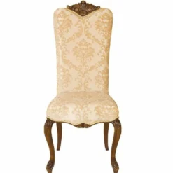 Casa Padrino Luxus Barock Esszimmer Stuhl 4er Set Beige / Dunkelbraun - Barockstil Möbel