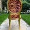 Casa Padrino Luxus Barock Esszimmer Stuhl Leopard / Gold - Handgefertigter Barockstil Stuhl mit edlem Kunstfell - Esszimmer Möbel im Barockstil - Barock Möbel - Barock Einrichtung