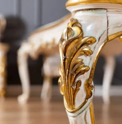 Casa Padrino Luxus Barock Esszimmer Set - 1 Barock Esstisch & 8 Barock Esszimmerstühle mit elegantem Muster - Prunkvolle Esszimmer Möbel im Barockstil