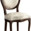 Casa Padrino Luxus Barock Esszimmer Stuhl Creme Muster / Dunkelbraun
