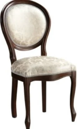 Casa Padrino Luxus Barock Esszimmer Stuhl Creme Muster / Dunkelbraun