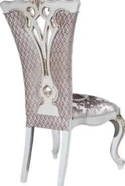 Casa Padrino Luxus Barock Esszimmer Stuhl Set Lila / Beige / Weiß / Gold 57 x 65 x H. 113 cm - Küchen Stühle 6er Set - Prunkvolle Barock Esszimmer Möbel