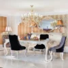 Casa Padrino Luxus Barock Esszimmerstuhl Set - 6 Küchen Stühle im Barockstil - Barock Esszimmer Möbel