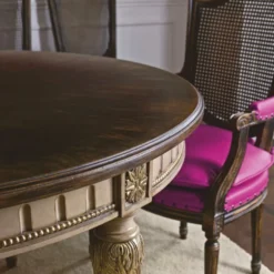 Casa Padrino Luxus Barock Esstisch Braun / Grau / Gold 220-340 cm - Barock Möbel - Made in Italy