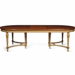 Casa Padrino Luxus Barock Esstisch Braun / Grau / Gold 220-340 cm - Barock Möbel - Made in Italy