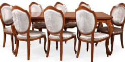 Casa Padrino Luxus Barock Esstisch Braun - Ausziehbarer Barockstil Massivholz Küchentisch - Prunkvolle Luxus Esszimmer Möbel im Barockstil - Barock Esszimmer Möbel - Barock Einrichtung