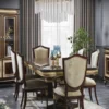 Casa Padrino Luxus Barock Esszimmer Stuhl mit Armlehnen Gold / Dunkelbraun / Gold - Luxus Esszimmer Möbel im Barockstil - Prunkvolle Barock Möbel - Barock Interior