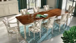 Casa Padrino Luxus Barock Esstisch ausziehbar Braun / Cremeweiß - Made in Italy