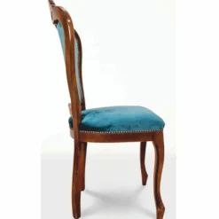 Casa Padrino Luxus Barock Esszimmer Stuhl 8er Set Blau / Braun - Barock Möbel