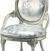 Casa Padrino Luxus Barock Esszimmer Stuhl mit Armlehnen Silber / Cremeweiß - Made in Italy