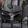 Casa Padrino Luxus Barock Esstisch Schwarz / Silber - Edler Massivholz Esszimmertisch - Prunkvolle Barock Esszimmer Möbel