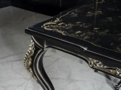 Casa Padrino Luxus Barock Esstisch Schwarz / Gold - Massivholz Esszimmertisch - Barock Esszimmer Möbel - Edel & Prunkvoll