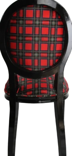 Casa Padrino Luxus Barock Esszimmer Set Schottland Mann Mehrfarbig / Schwarz 48 x 50 x H. 98 cm - 6 handgefertigte Esszimmerstühle - Barock Esszimmermöbel