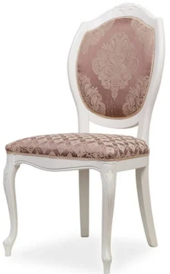 Casa Padrino Luxus Barock Esszimmer Stuhl 4er Set Lila / Beige / Weiß - Barockstil Küchen Stühle - Prunkvolle Luxus Esszimmer Möbel im Barockstil - Edel & Prunkvoll
